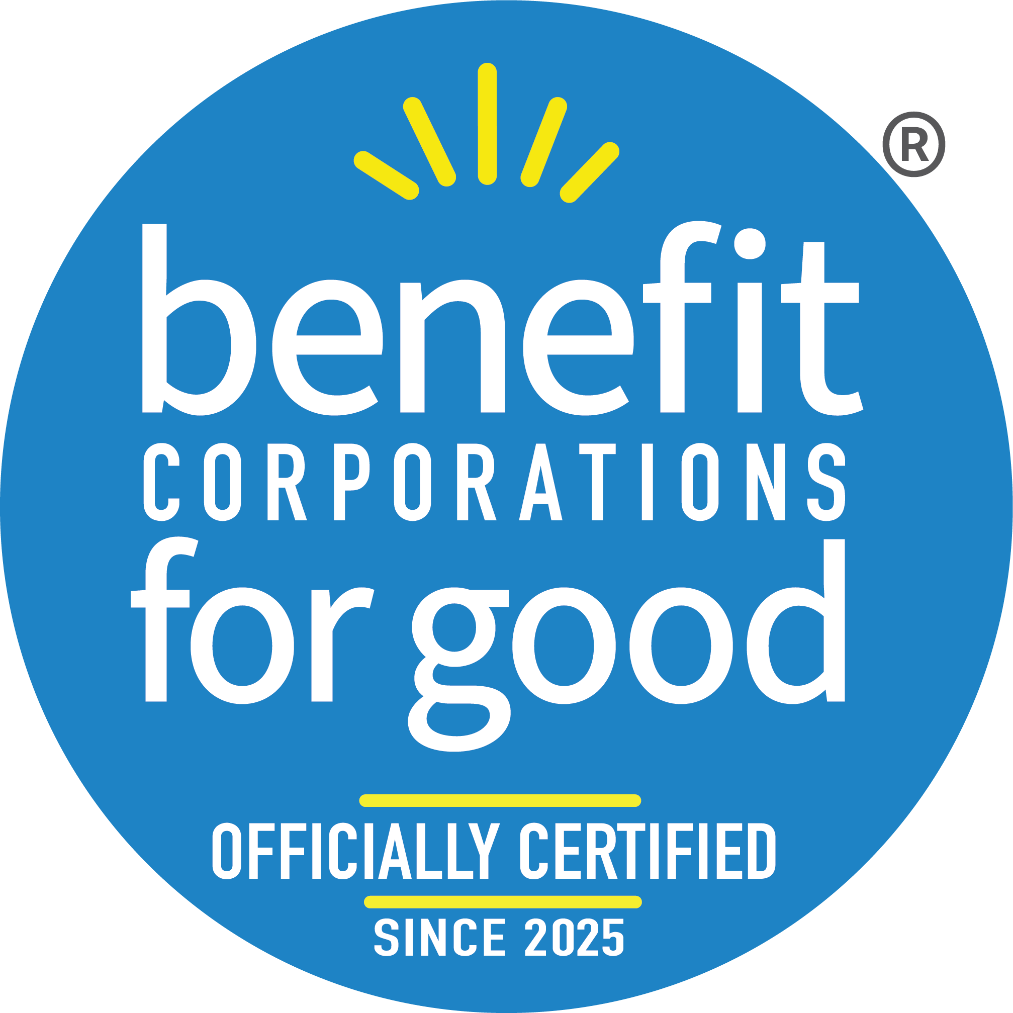 Benefit Corporations for Good certification seal awarded to Fezziwig LLC in 2025